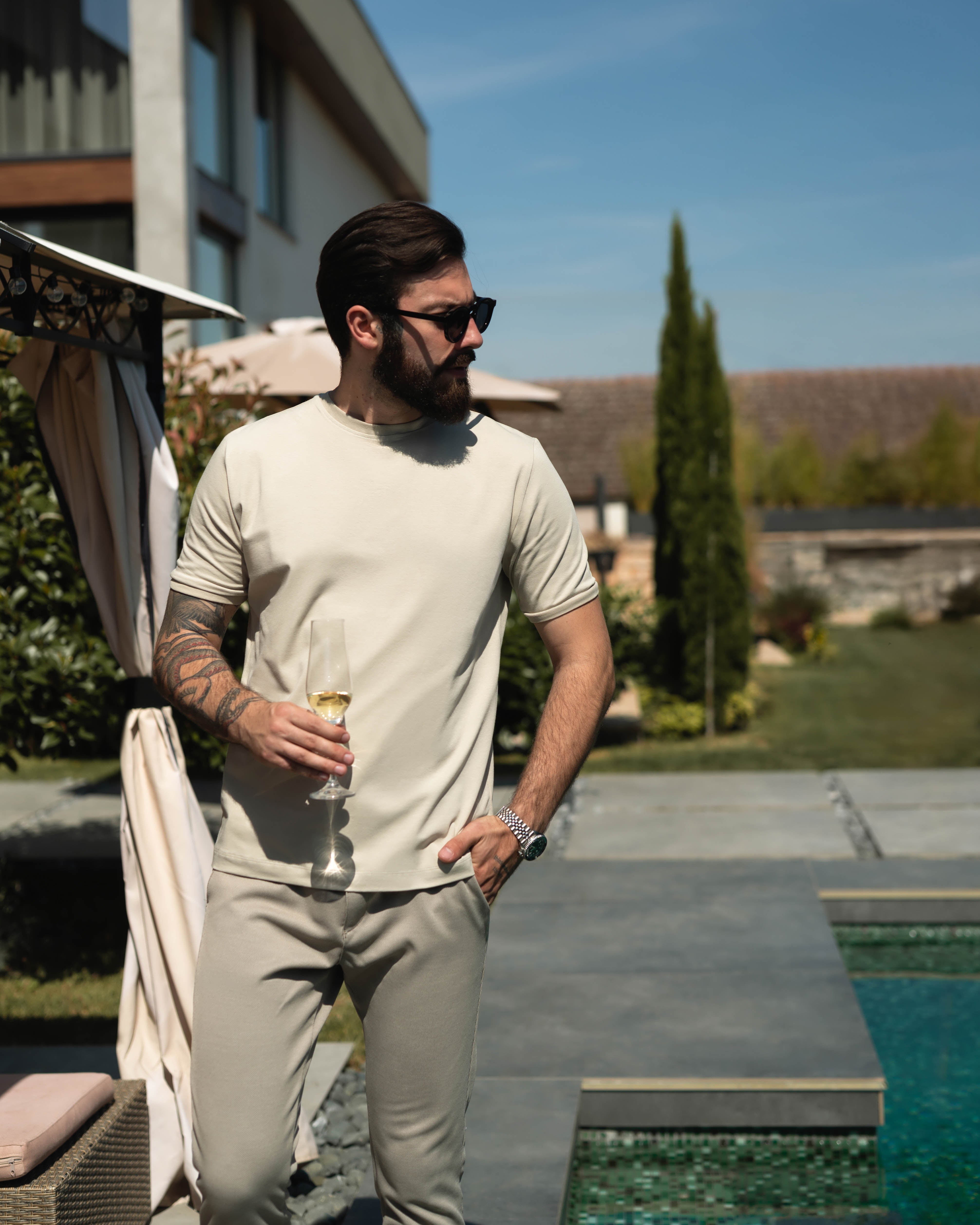 LAZARE™ EXECUTIVE FIT PANTS - BEIGE-GREY