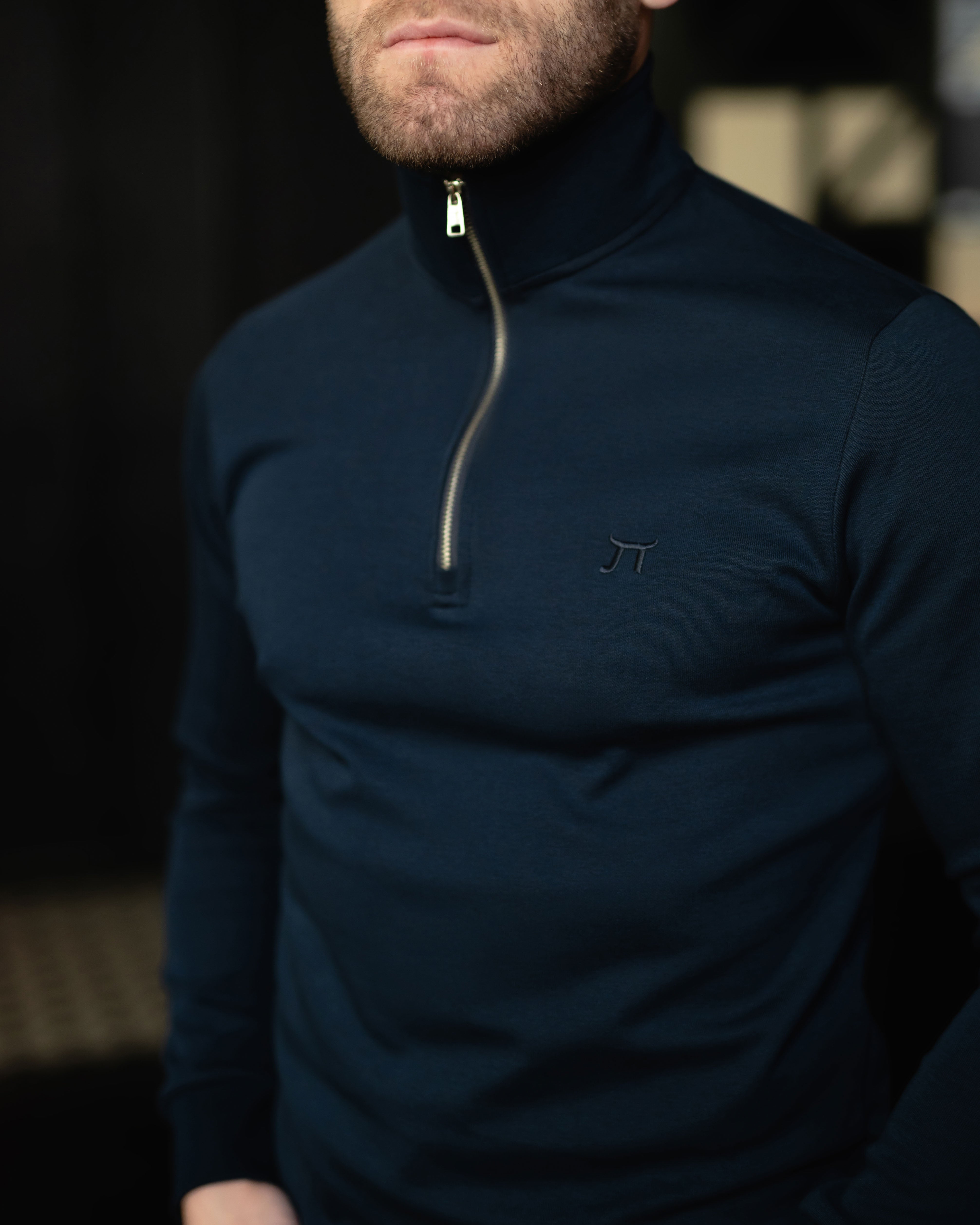 LAZARE™ RICHMOOD QUARTER-ZIP - MIDNIGHT BLUE